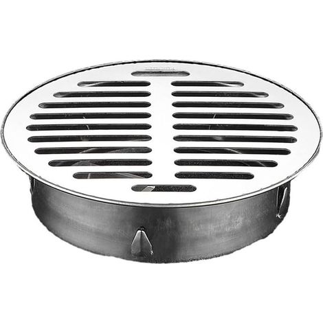 Siphon de sol rond en acier inoxydable avec grand diamètre 150 mm (1/5)