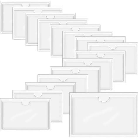 Porte-étiquettes adhésifs transparents - petit format - pour l’identification et le classement - avec inserts - 46 x 75 mm, 120 pièces (1/5)