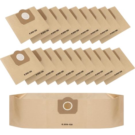 Lot de 20 Sacs Aspirateur Pour 6.959-130.0 WD3,Sac WD3,pour 6.959-130.0 WD3/WD3P/MV3/A2204/A2204/A2534/SE 4001/SE 4002,Sac à Poussière Réutilisable (1/5)