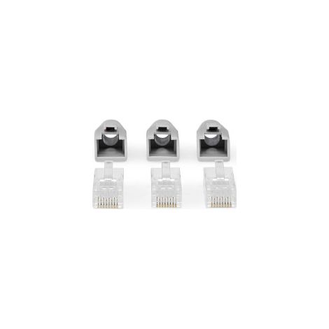 Conector rj45 paso rj45 solidotrenzado utp cat6 recto chapado en oro 10 uds pvc gris negro blanco cajas