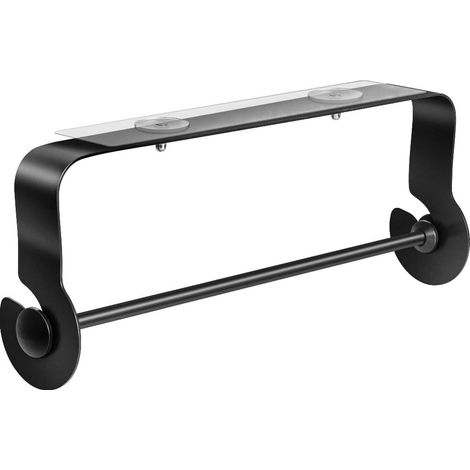 Support Pour Rouleaux De Papier Essuie-Tout - En Acier Inoxydable - Fixation Adhésive Sans Perçage - Pour Cuisine Salle De Bains - 1 Pièce (1/5)