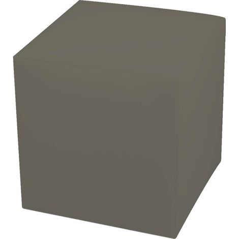 Pouf Poggiapiedi 42x42x44 cm in Similpelle Avalli Cubo Tortora