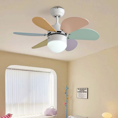 Ventilateur de plafond LED style scandinave – design nordique, pales bois décoratives, 6 vitesses, éclairage modulable, contrôle à distance (1/5)