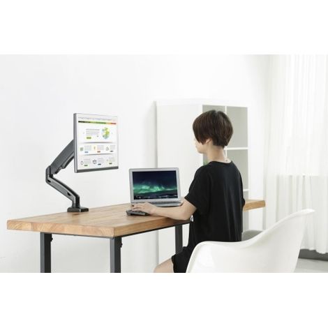 Bras de support pour écran unique Up Up Premium 17-32 pouces, VESA 75x75, 100x100, noir mat (1/5)