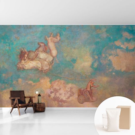 Papier peint intissé mural avec imprimé motifs décoratifs - style contemporain - Colle incluse gratuite Pégases célestes 416x254 cm (1/5)