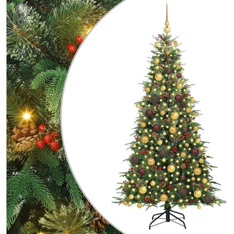 Albero di Natale Artificiale con Rami Pieghevoli Verde 180 cm vidaXL (1/5)