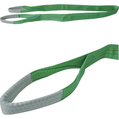 Elingue plate 2t 4m avec boucles - vert (1/3)