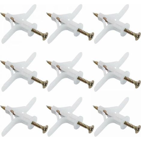 50 Chevilles pour Plaque de Plâtre Ensembles Plastique Tuyau D'expansion Avion Auto Foreuse d'extension Tube Chevilles Utilisé pour la Plupart des Murs Légers Plaques de Plâtre (1/5)