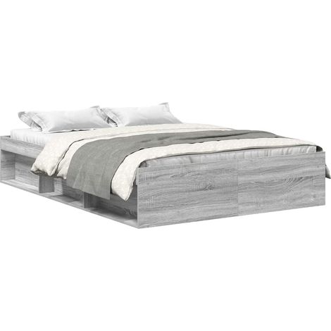 vidaXL Bettgestell Sonoma Grau 160x200 cm