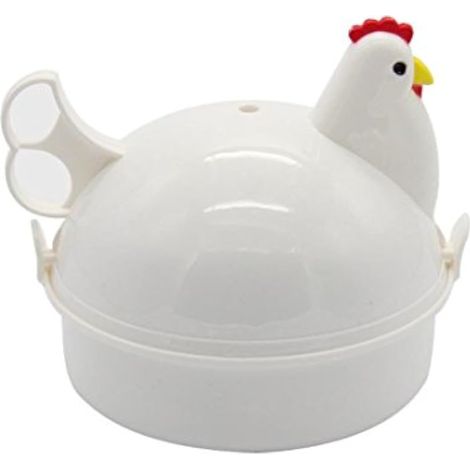 Poulet Forme micro-ondes Pocheuse à œufs 4 oeufs chaudière cuiseur vapeur blanc (1/5)