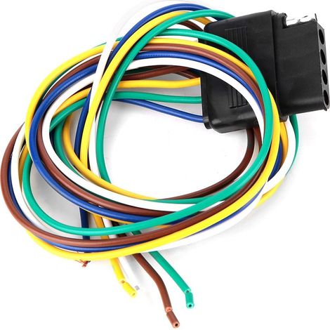 Rallonge connecteur femelle 5 voies pour remorque, faisceau électrique plat 36 pouces (1/5)