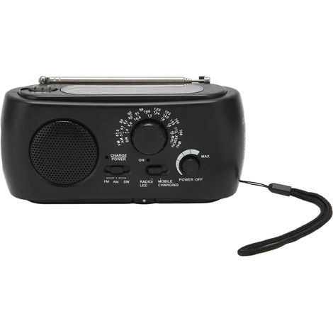 Solarbetriebenes Notfallradio mit Handkurbel, Multiband-AM/FM/SW-Radio mit LED-Beleuchtung für Outdoor-Camping (1/5)