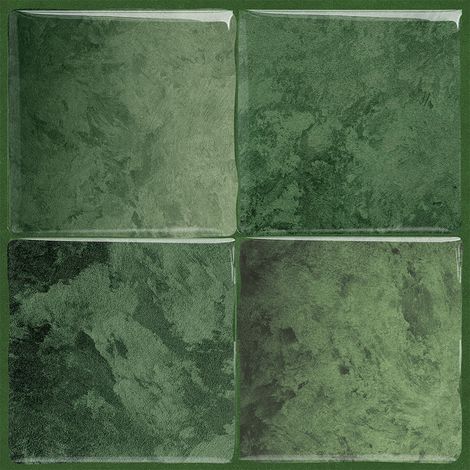 Grüne, selbstklebende Küchenrückwand, 3D-Wandfliese fürs Badezimmer, 5 Wandaufkleber (22,9 x 22,9 cm), einfach zu montieren (1/3)