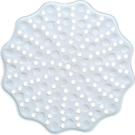 Tapis de douche rond en plastique antidérapant - Blanc - D 60 cm - Livraison gratuite (1/2)