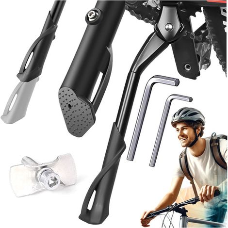 Béquille de vélo, pied de support, béquille de vélo réglable 24-29 cm, centrale en aluminium Alogy noir (1/5)