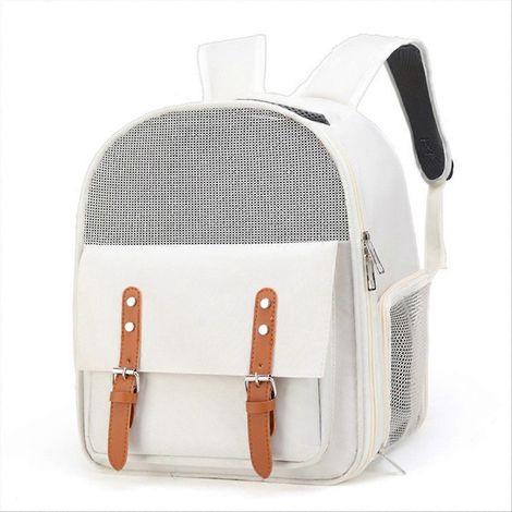 Großer Haustierrucksack mit verstellbarem Fassungsvermögen für Katzen und Kleinkatzen. (1/5)