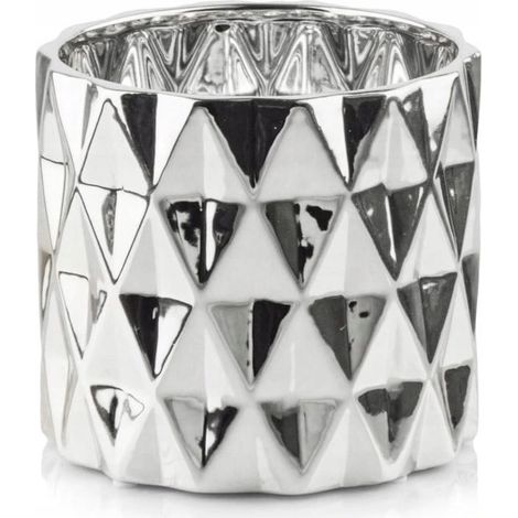 Vaso da fiori in ceramica, argento, 13 cm (1/2)