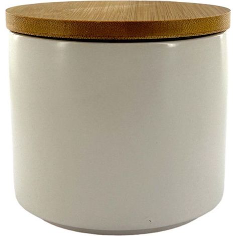 Récipient - Avec couvercle bois - Pour faire une bougie - Céramique - 10cm diamètre (1/2)