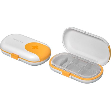 Lot de 2 étuis à pilules portables (jaune)