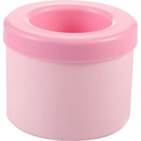 Cylindre Ice treillis silicone pétrissage ice maker Cup accueil avec couvercle réutilisable seau à glace cylindre (2 pièces,rose) (1/5)