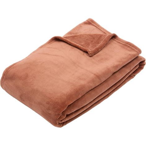 Plaid Kiesa 180x230cm rose - Atmosphera créateur d'intérieur (1/3)