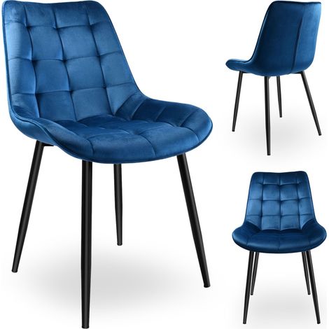 Silla de terciopelo azul marino Norman Velvet (1/5)