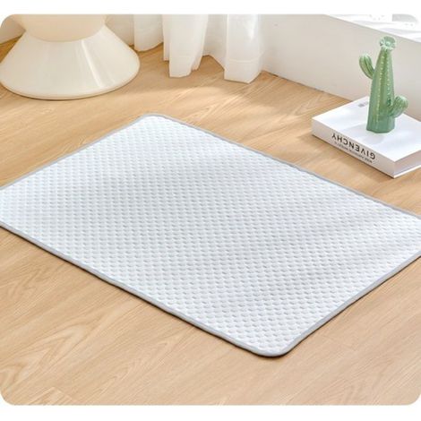 Tapis en soie pour animaux, tapis rafraîchissant pour chats et chiens, tapis respirant en soie glacée, matelas d'été, léger et doux, utilisable à l'intérieur comme à l'extérieur - gris clair, XXL, 100 (1/5)