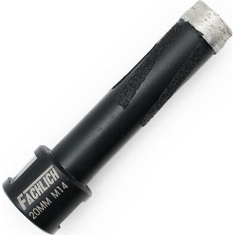 Couronne diamant 20mm M14 pour granit, marbre, béton - séchage à sec ou humide (1/4)