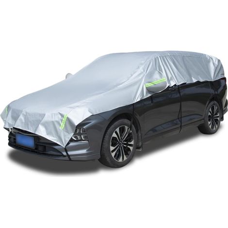 Housse de Voiture Extérieure Imperméable à l'eau, Bâche de Protection Auto Coupe-Vent avec Bandes Réfléchissantes, Résistant à la Poussière, Pluie, Anti-UV, Soleil, Universel pour SUV (1/5)