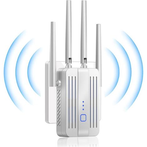 WLAN-Signalverstärker für Zuhause: Die Reichweite des Internet-Repeaters deckt bis zu 9.995 Quadratfuß ab und unterstützt mehr als 45 Geräte. (1/4)