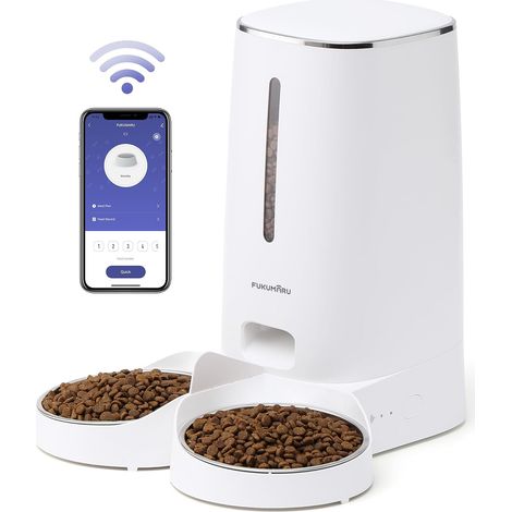Automatic Cat Food Dispenser, 4L Food Dispenser for Dogs and Cats with 2 Stainless Steel Bowls, 10 Meals a Day and Timer Control (1/5)