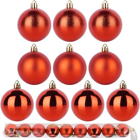 Bruchsichere rote Weihnachtskugeln, 6 cm, 9er-Set