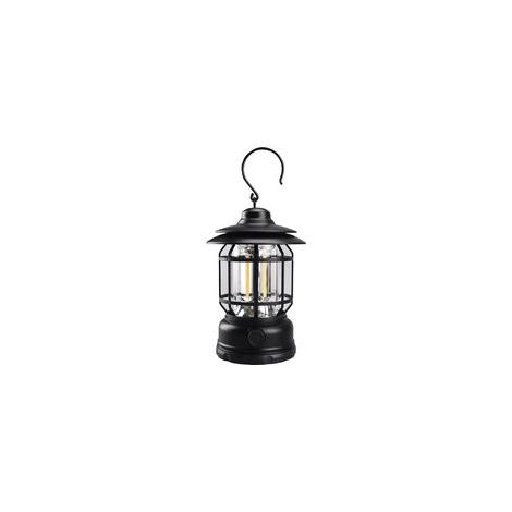 Lanterne de camping vintage LED 1000 lm à énergie solaire et rechargeable par USB COB portable, résistante à l'eau, lampe de poche d'urgence avec crochet de suspension pour extérieur, tente, [C