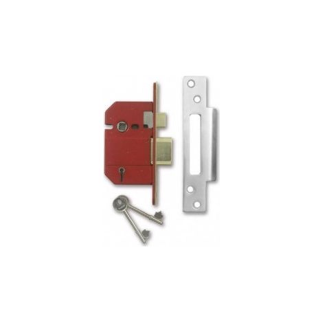 Union Strongbolt 2200S Bs 5 Lever Mortice Sashlock Satin Chrome 81Mm Box (1/3)