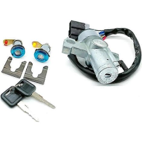 Interrupteur de verrouillage de porte d'allumage avec jeu de clés 2511400Z4J, compatible avec les cylindres de verrouillage d'allumage Nissan Diesel 25114-00Z4J EPWHBYV (1/4)