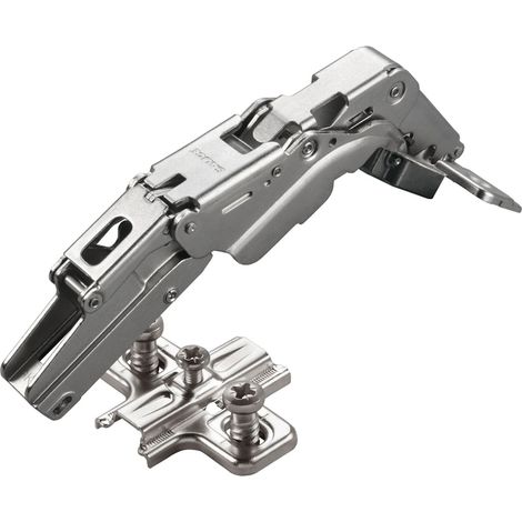 2 x Salice Topfband 155° Serie 200 Bohrbild T45 Mittelanschlag inkl. Kreuz-Montageplatte Höhe 6 mm mit vormontierten Euroschrauben und Langlochverstellung Möbelscharnier von SOTECH (1/4)