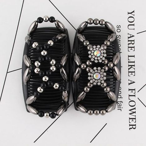1 Pcs Peignes De Cheveux Perles,pinces Cheveux Lastiques Magiques Peignes De Cheveux Extensible Double Clips, Barrette Cheveux Femme (1/5)