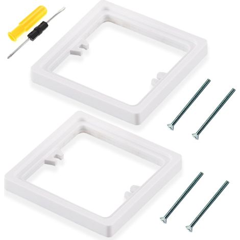 1 entretoise carrée de 10 mm, 2 entretoises carrées à douille simple, cadre pour montage, support arrière, boîte d'augmentation de hauteur, blanc, lot de 2 (1/5)