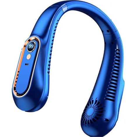 Ventilateur de cou Portable Mini ventilateur suspendu au cou Double ventilateur paresseux tour de cou pour intérieur extérieur maison Sports voyage pour voyage en plein air (1/2)