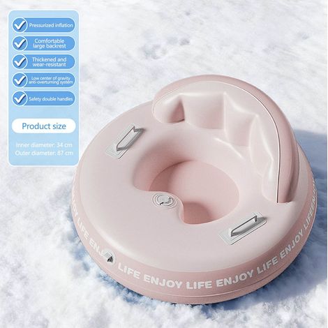 Snow Tube - Inflatable Round Winter Sled With Handle - For Family Snow Play - 1 Piece (1/4)