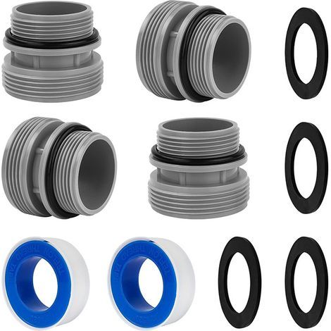 Kit Adaptateur Tuyau Piscine Compatible Intex 4560 – Conversion 40mm vers 1,5 Pouce – Lot 6 Raccords + 3 Rubans Étanchéité Bleus (1/5)