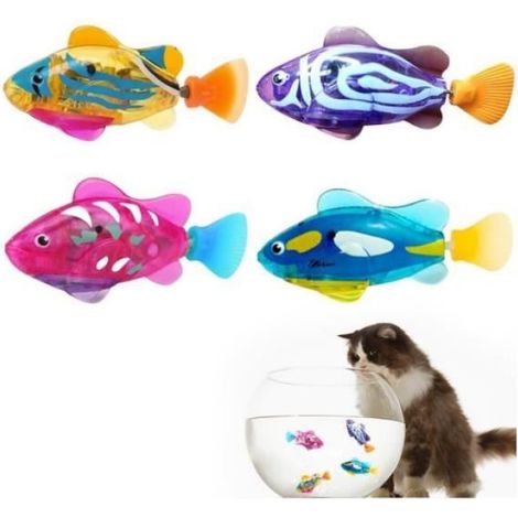 4pcs Poisson Robot, Natation automatique, Lumière LED, Plastique, Pour bain et piscine (1/4)