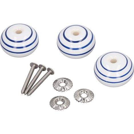 Elegante runde Keramik-Schranktürgriffe, Set mit 3 schlichten Knöpfen für Schränke und Möbel. (1/5)