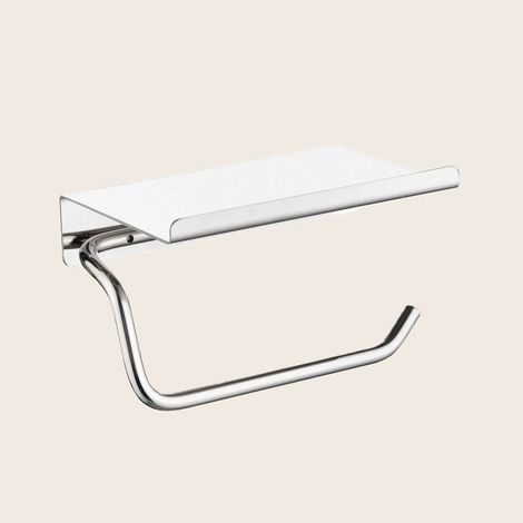 Exagonshop Portarotolo con mensola cromo Minimal