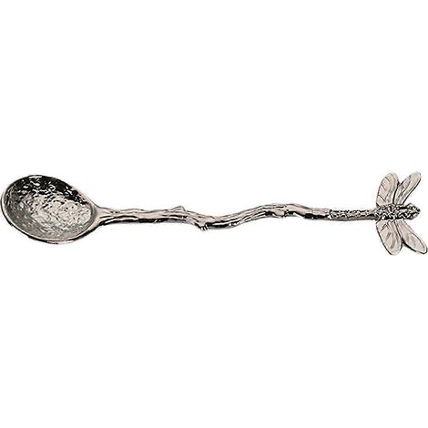 Cuillère à café vintage effet martelé en alliage de zinc, motif libellule, étoile et branche, cuillère à glace pour la cuisine WLSBlackA (1/5)