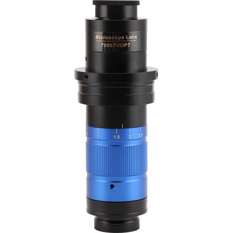 Objectif de microscope monoculaire KP‑7056TVOP7, grossissement 32X‑252X, zoom continu 0,7X‑5,6X pour observation précise (1/5)