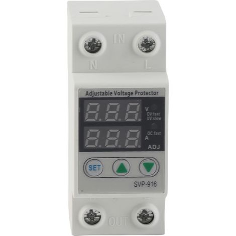 Protecteur de tension surtension sous-tension courant monophasé réglable intelligent 230VAC 40A (1/5)