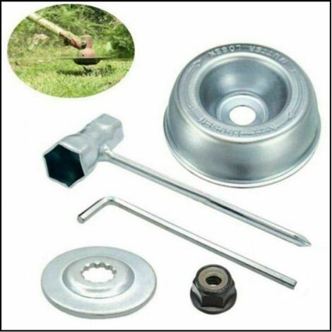 4pcs Kit pièces rechange débroussailleuse, lame métal, fixation, pour STIHL FS55 FS56 FS120-250 (1/2)