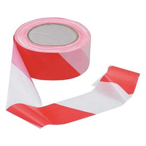 Cinta de balizamiento de polipropileno de 1 cara 571YBSSPE Rojo / Blanco