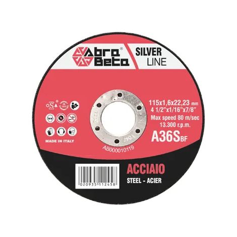 Disco da Taglio Abra Beta A36S 115mm Spessore 1,0-1,6mm Metalli - 1,6 mm